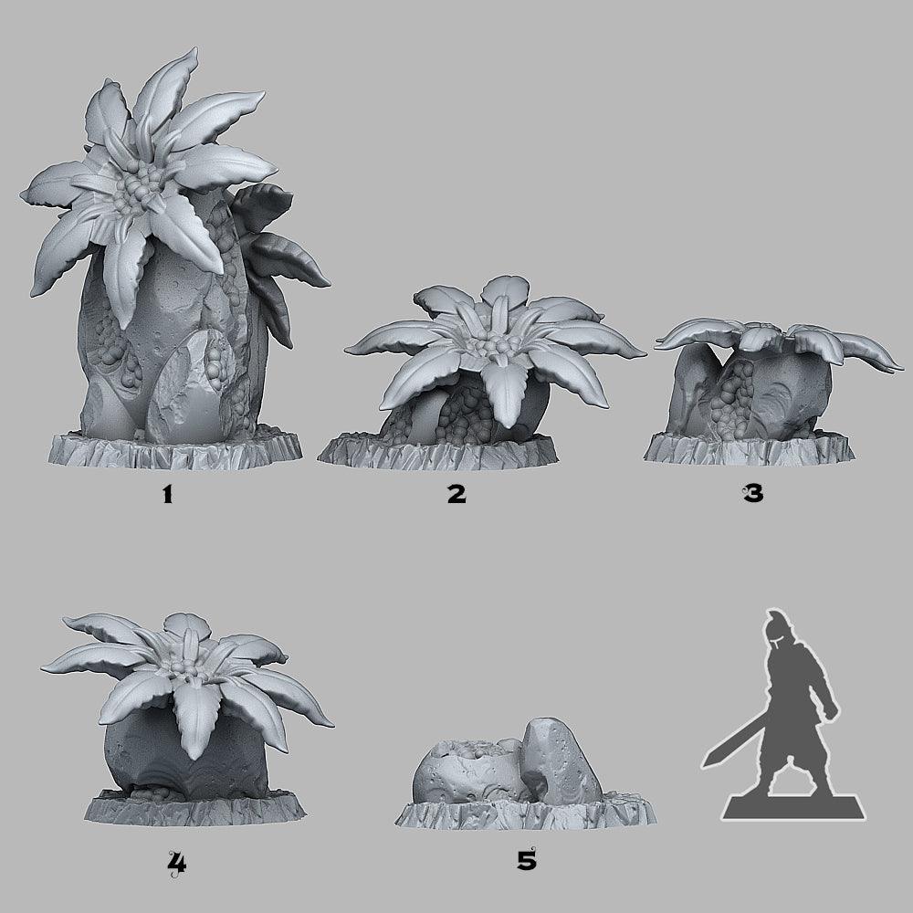 3D Printed Fantastic Plants and Rocks Phosphoresent Berry Flowers 28mm - 32mm D&D Wargaming